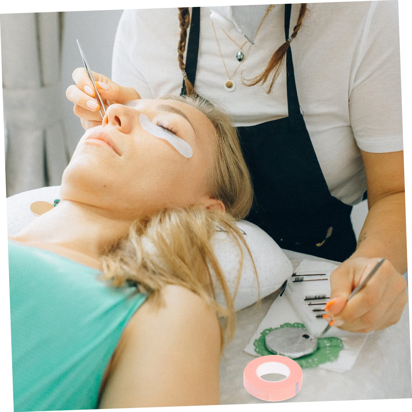 Beavorty 5 Set Di Prodotti Essenziali Per Il Trucco Nastri Per Ciglia Nastri Per Ciglia Traspiranti Nastri Per Ciglia in Tessuto Non Tessuto 4 * 5