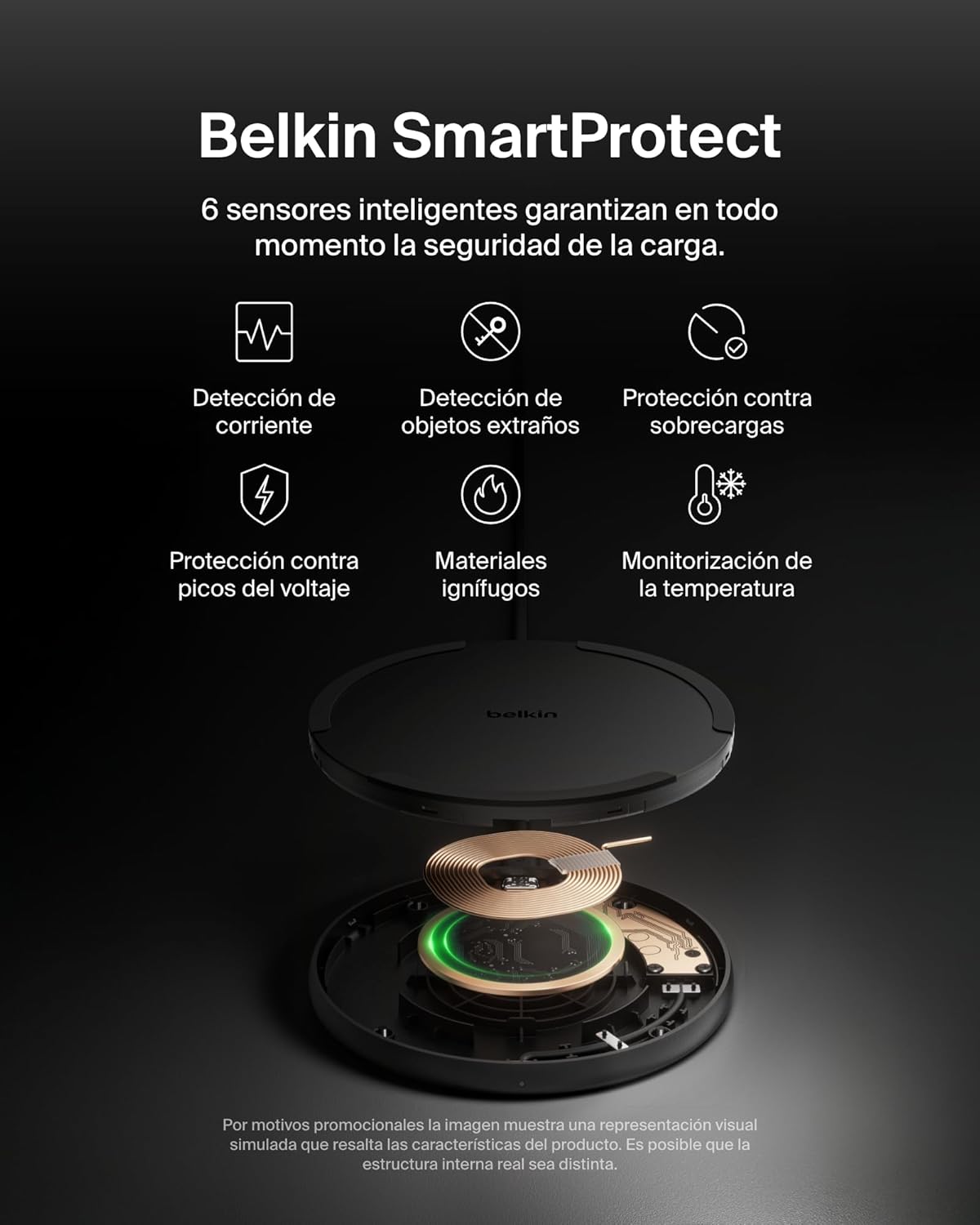 Belkin Cargador Inalámbrico de 15 W, Estación de Carga para iPhone 17, iPhone 16/15 Series, AirPods, Samsung Galaxy S25, Galaxy S24, Pixelsnap – Cable Incluido (sin Fuente de alimentación) – Negro 7