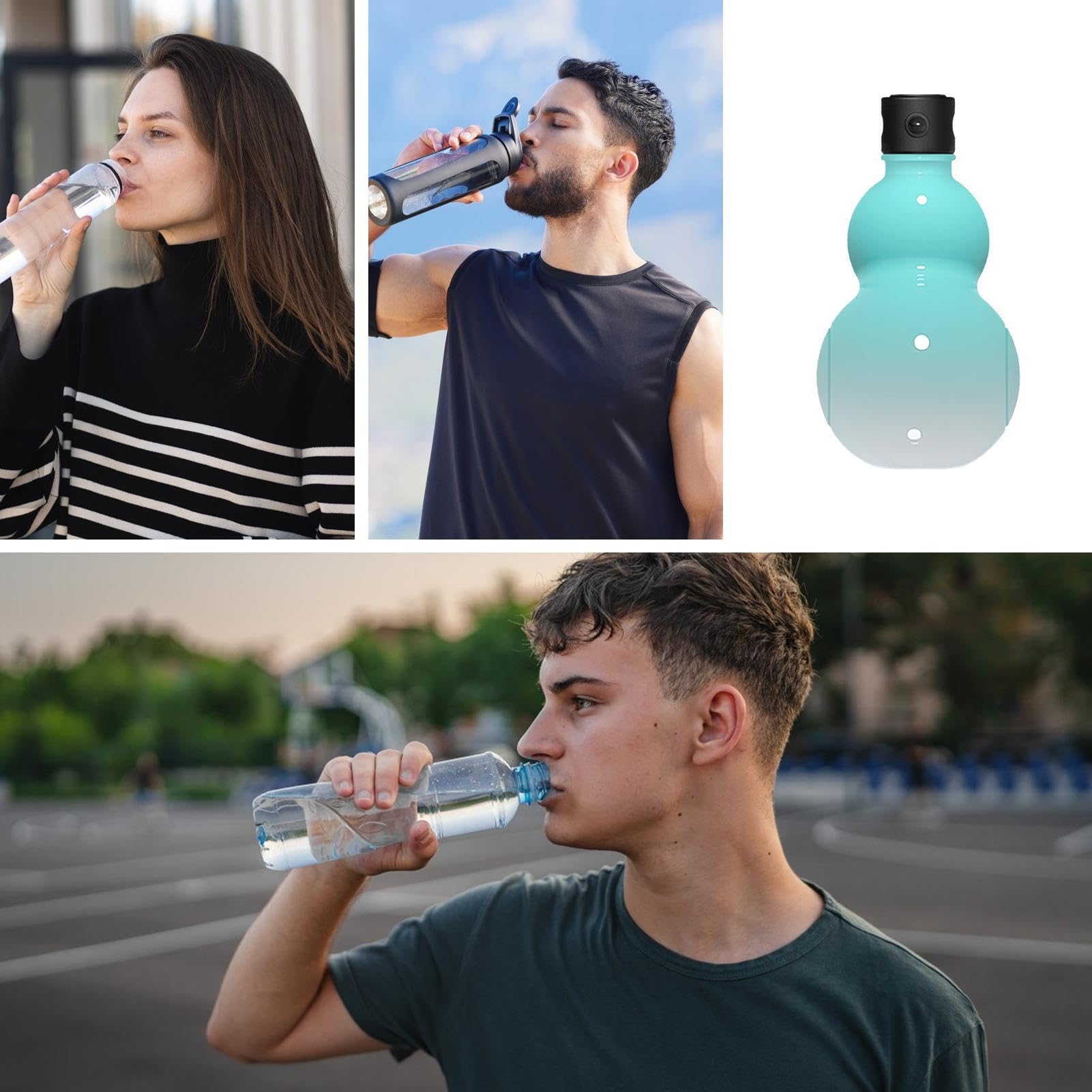 Tapón para botella de agua deportiva, portátil