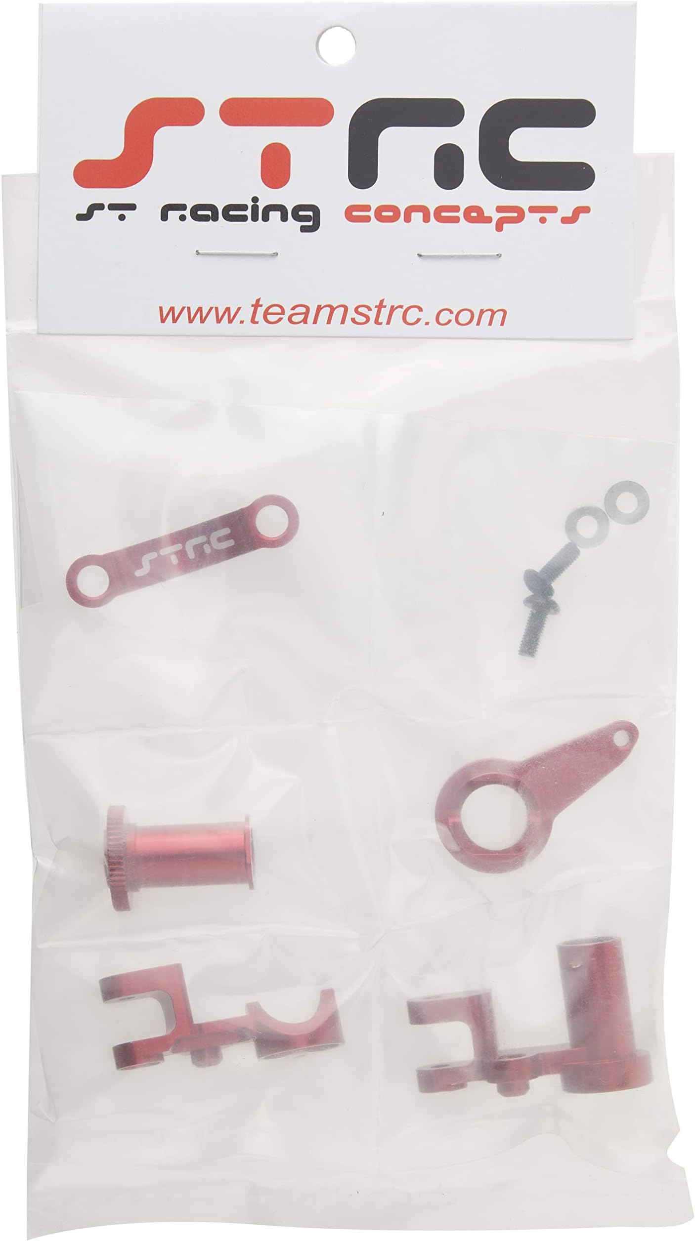 ST Racing Concepts ST6845R Heavy Duty Aluminum Steering Bellcrank Set for Slash 4 x 4, Red
