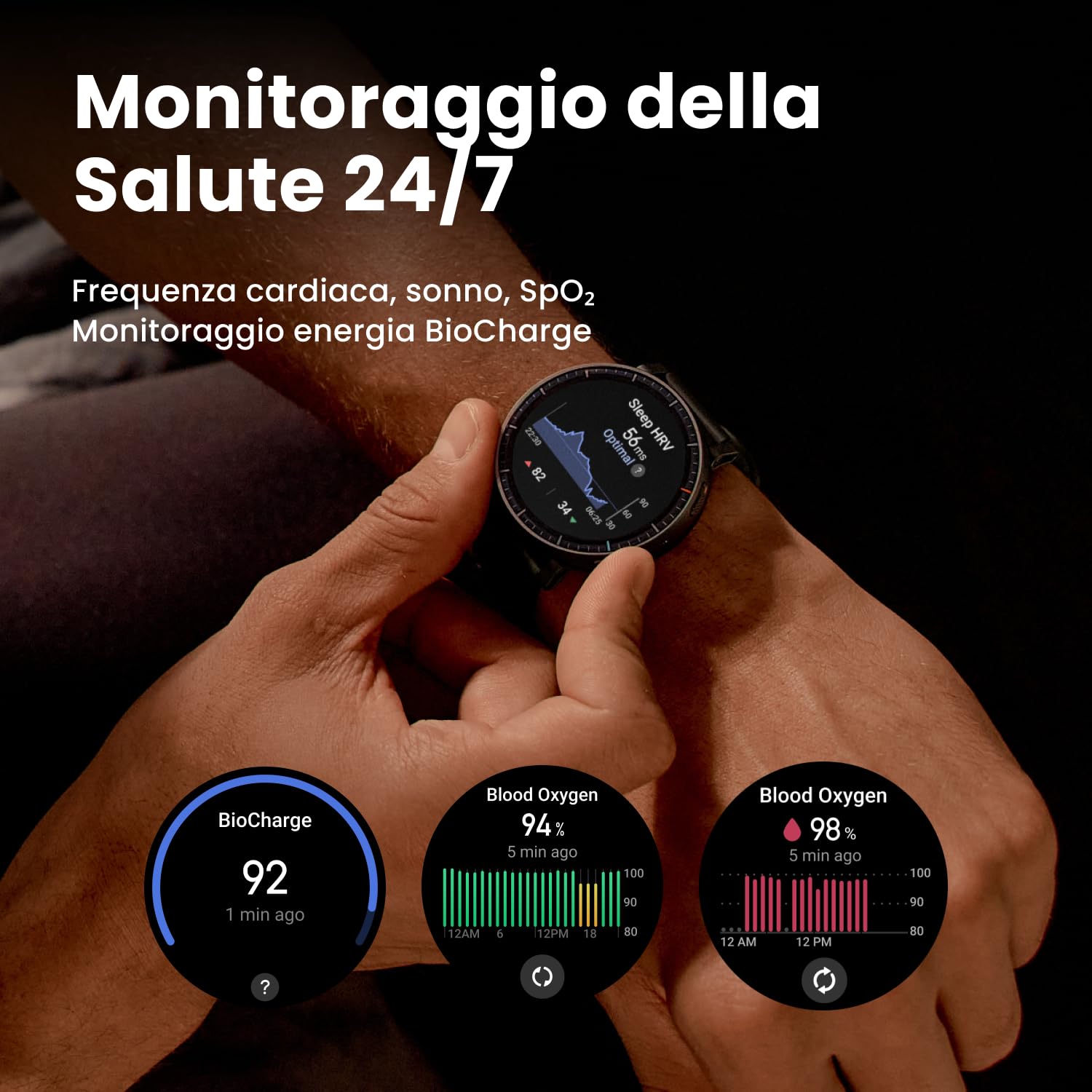 Amazfit Active Max 48mm Smartwatch 1,5'' AMOLED, 25 Giorni Autonomia, Mappe Offline, NFC, GPS, 4GB di Memoria, 170+ Sportive, 5 ATM, Monitoraggio Fitness, Sonno & Battito per Android/iPhone