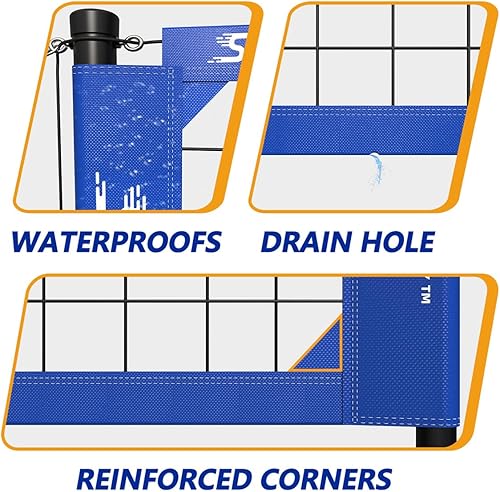 Miniatura 3 de Juego de red de voleibol resistente al aire libre, diseño antideslizante, postes de aluminio ajustables, red de voleibol portátil para patio
