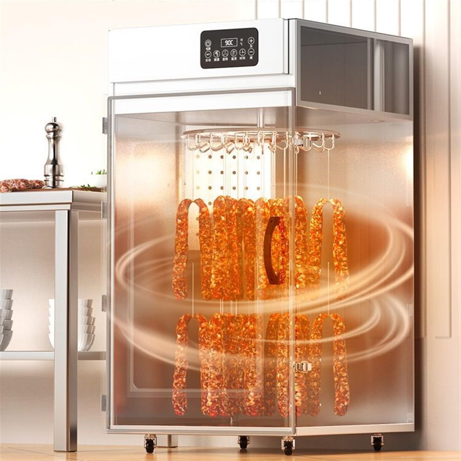 Disidratatore Alimentare- Essiccatore Rotante for Carne di Pollo, Anatra e Pesce, Macchina for Salsicce, essiccatore for Pancetta for Uso Domestico Macchina per asciugare Gli Alimenti