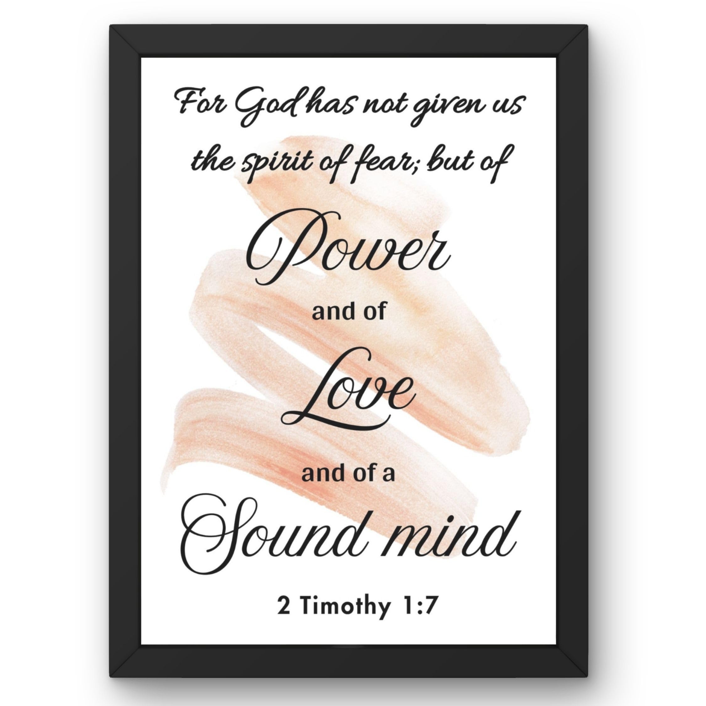 Power, Love & Sound Mind Bible Verse Wall Art Frame | 2 Timothy 1:7 Christian Scripture Decor | Inspirational Religious Wall Hanging for Home, Office & Prayer Room (13.6 x 10.2 Inch)-image-34