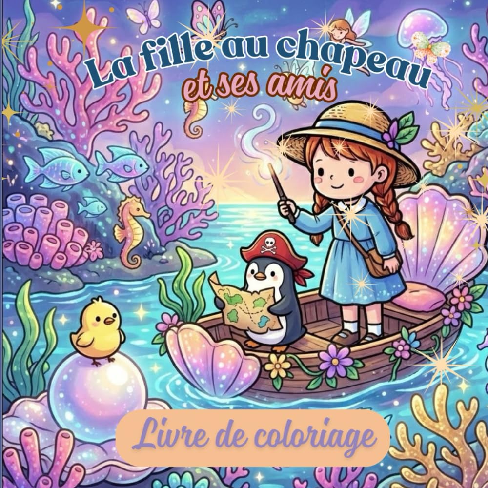 La fille au chapeau et ses amis: Livre de coloriage