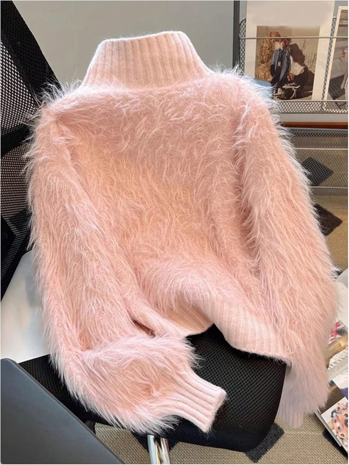 WDIRARA Women's Fuzzy Cardigan Sweaters Long Sleeve Button Down Warm Knit Outerwear - Image 3