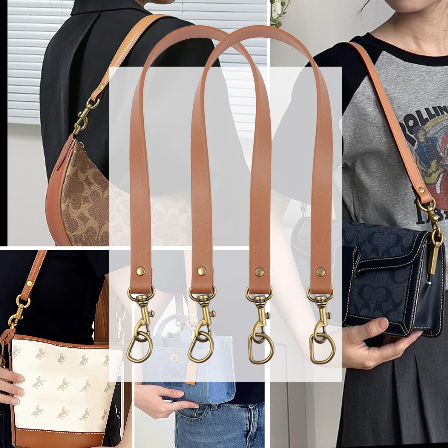 8 Pcs Poignées Rondes en Bois de Remplacement pour Sacs à Main Sacs à Main Poignées