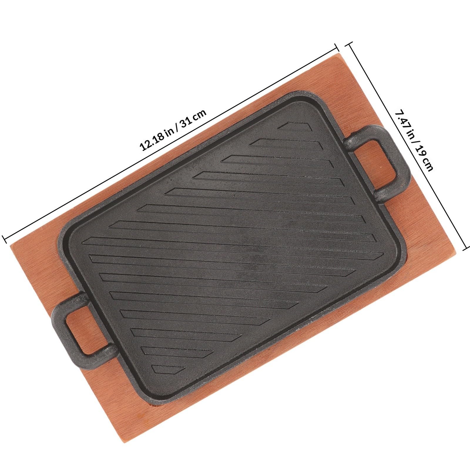 Alipis Sartén de Hierro para Asar Plancha Gruesa y Doble Asa, Resistente y Fácil de Almacenar, Adecuado para Cocinar al Aire Libre y Camping
