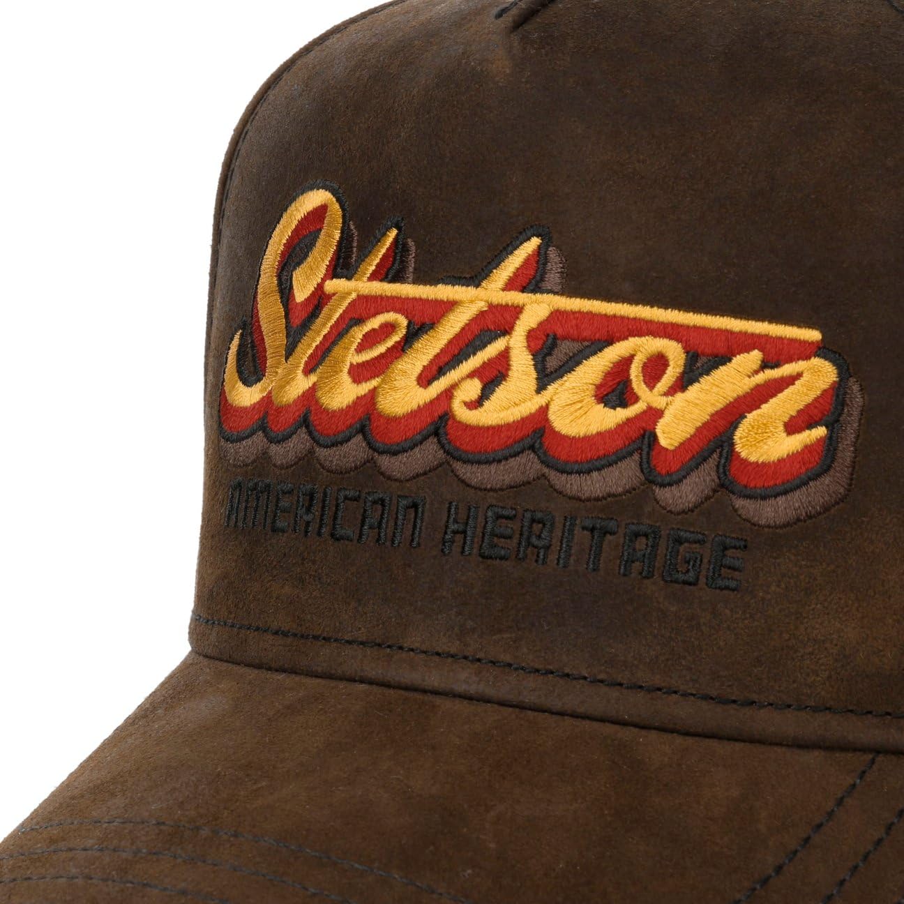 Stetson Cappellino Oily Goat Suede Donna/Uomo - Berretto in Pelle Baseball Fibbia Metallo, con Visiera Inverno Estate/Inverno