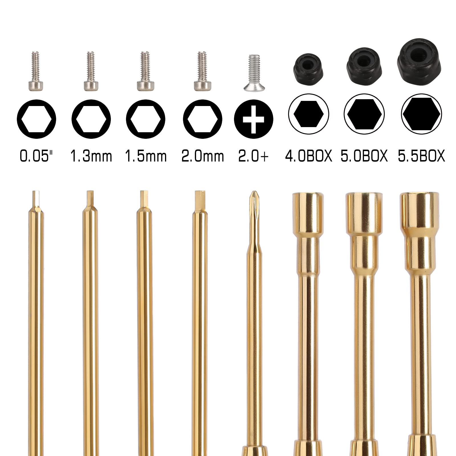 INJORA Allen Key Hexagon Screwdrivers Hex Nut Drivers RC Tool Kit for TRX4M Axial SCX24 AX24 FMS FCX24 1/18 1/24 RC Crawler - Image 2