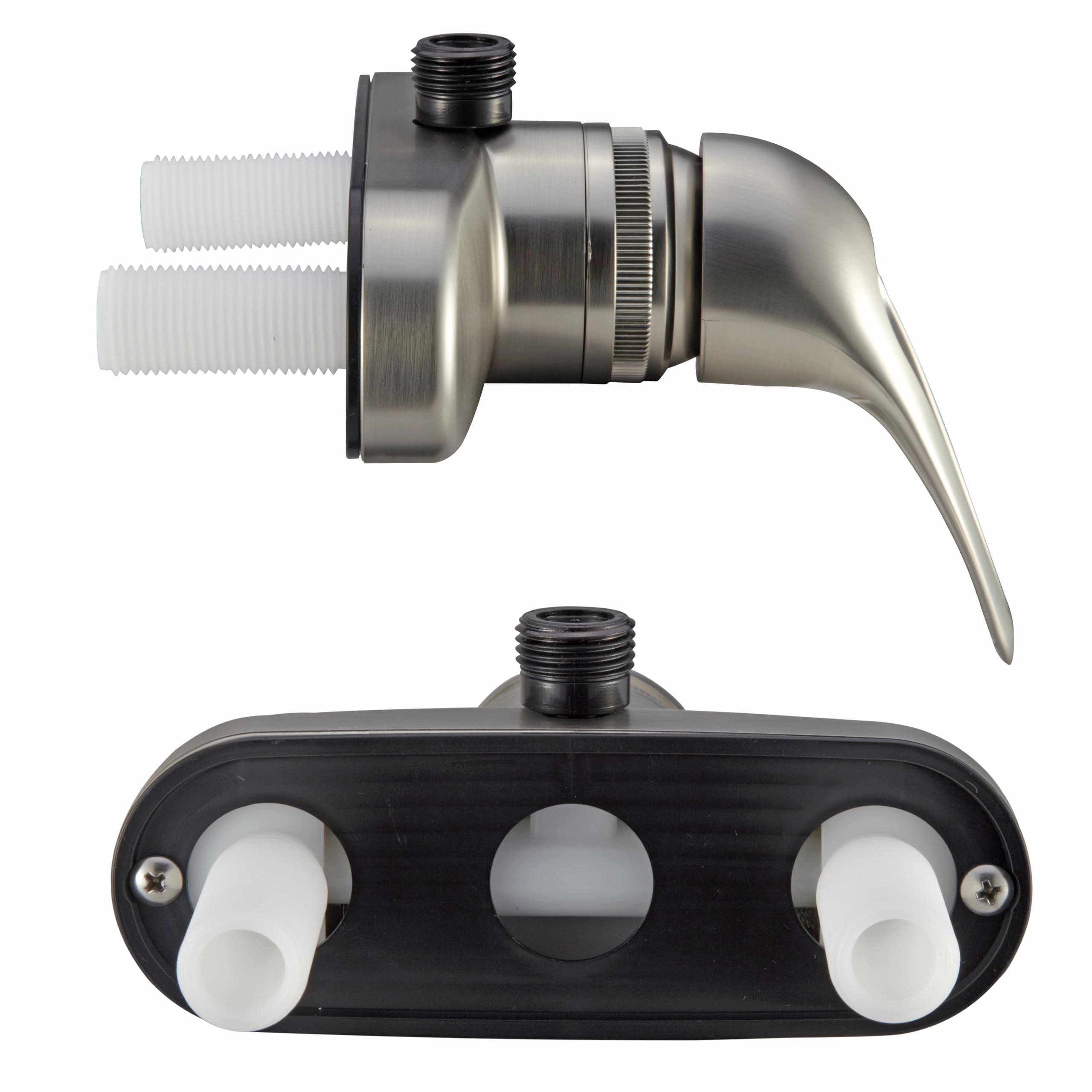 Válvula desviadora para grifo de ducha de una sola palanca Dura Faucet para vehículos recreativos - Para: vehículos recreativos, casas rodantes, quinta rueda, remolcables (níquel satinado cepillado)