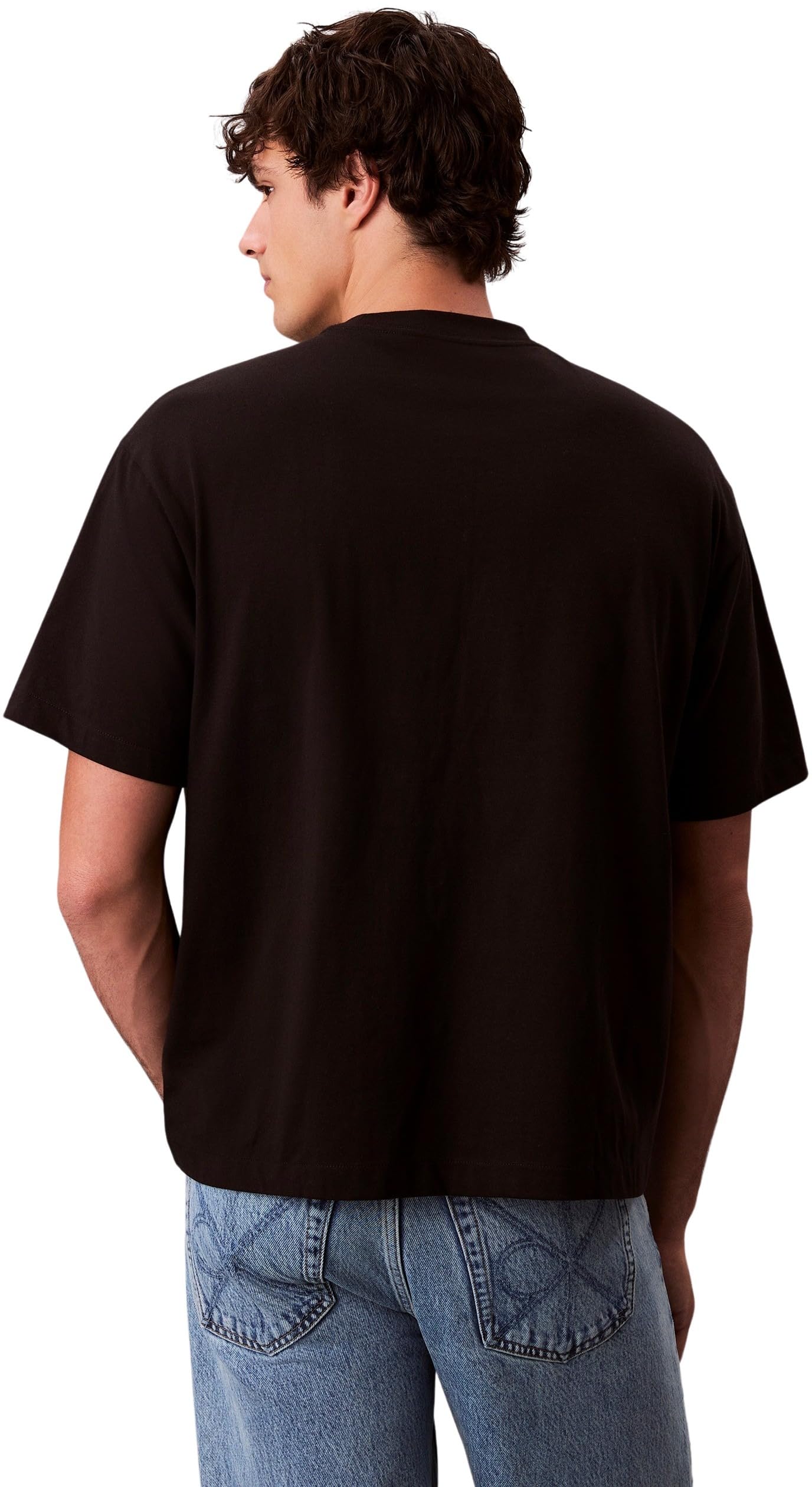 Calvin Klein SS Rlxd Standard Logo Crewnk tee Camisetas Hombre (Pack de 1)