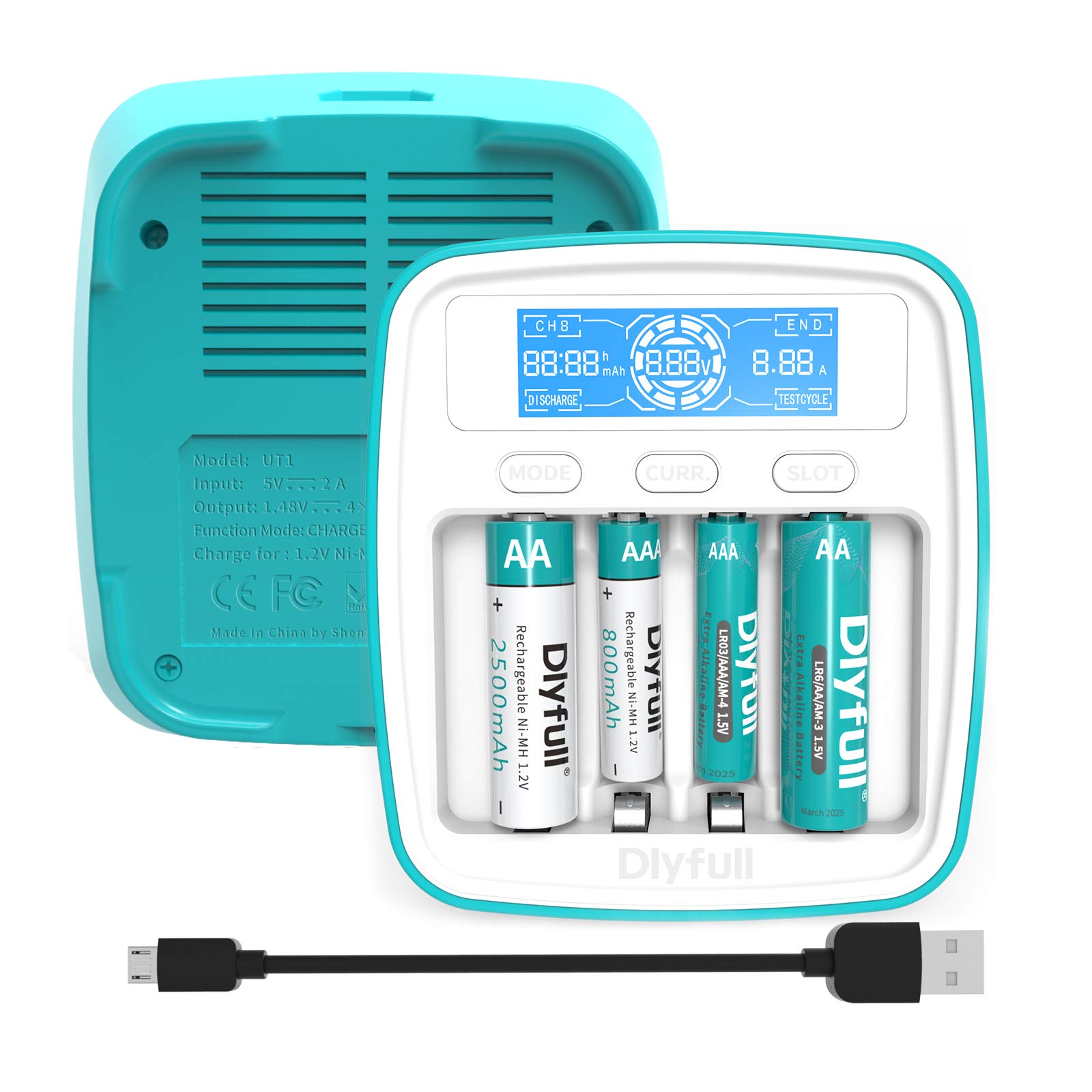 Buy Dlyfull Smart Battery Charger for AA AAA NiMH NiCD Rechargeable