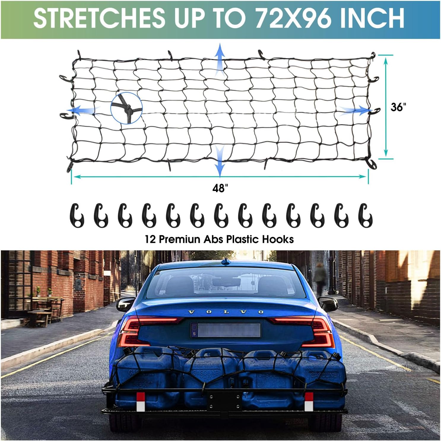 FORWODE 250LB Capacity Heavy Duty 64" x 39" x 6" Roof Rack Cargo Carrier Basket – Includes Cargo Net, for SUV/Truck/Van, Perfect for Travel & Camping