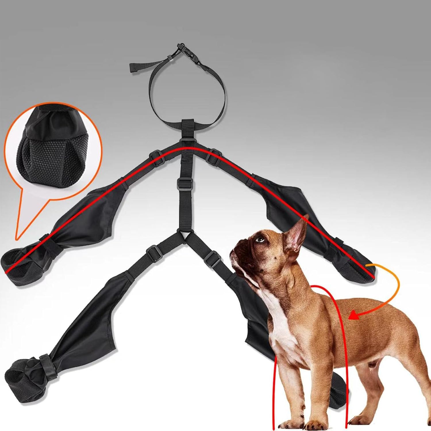 Dog Boot Leggings for Small Medium Dogs - Adjustable Snow Boots with Auxiliary Strap (S)