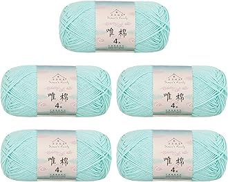 Susan's Family 4 ply 60% Cotton 40% Acrylic Yarn - Soft & Durable - 5 x 50g (1.76oz) - 655 Yards for Knitting & Crocheting - Baby Blankets, Amigurumi, Sweaters & More