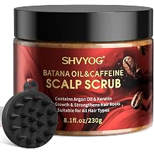 Scalp Scrub with Batana Oil & Caffeine - Scalp Exfoliator for Hair Growth Flaky Oily Dry and Itchy Scalp Hair Loss Prevention Nourishing Anti-Dandruff