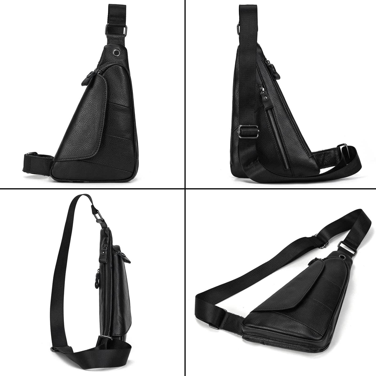 Borsello Uomo Tracolla Pelle Monospalla Antifurto Borsa a Tracolla a Triangolo Sling Bag business crossbody Casual Borsa a Spalla leggera per Viaggi Ciclismo