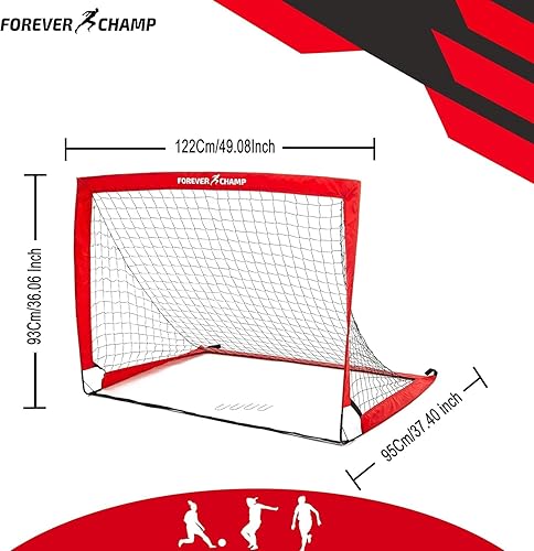 Miniatura 4 de Red de fútbol para niños de 6 a 8 años, portería de fútbol infantil de 4 x 3 pies con 4 estacas, diseño de portería de fútbol desplegable para juego