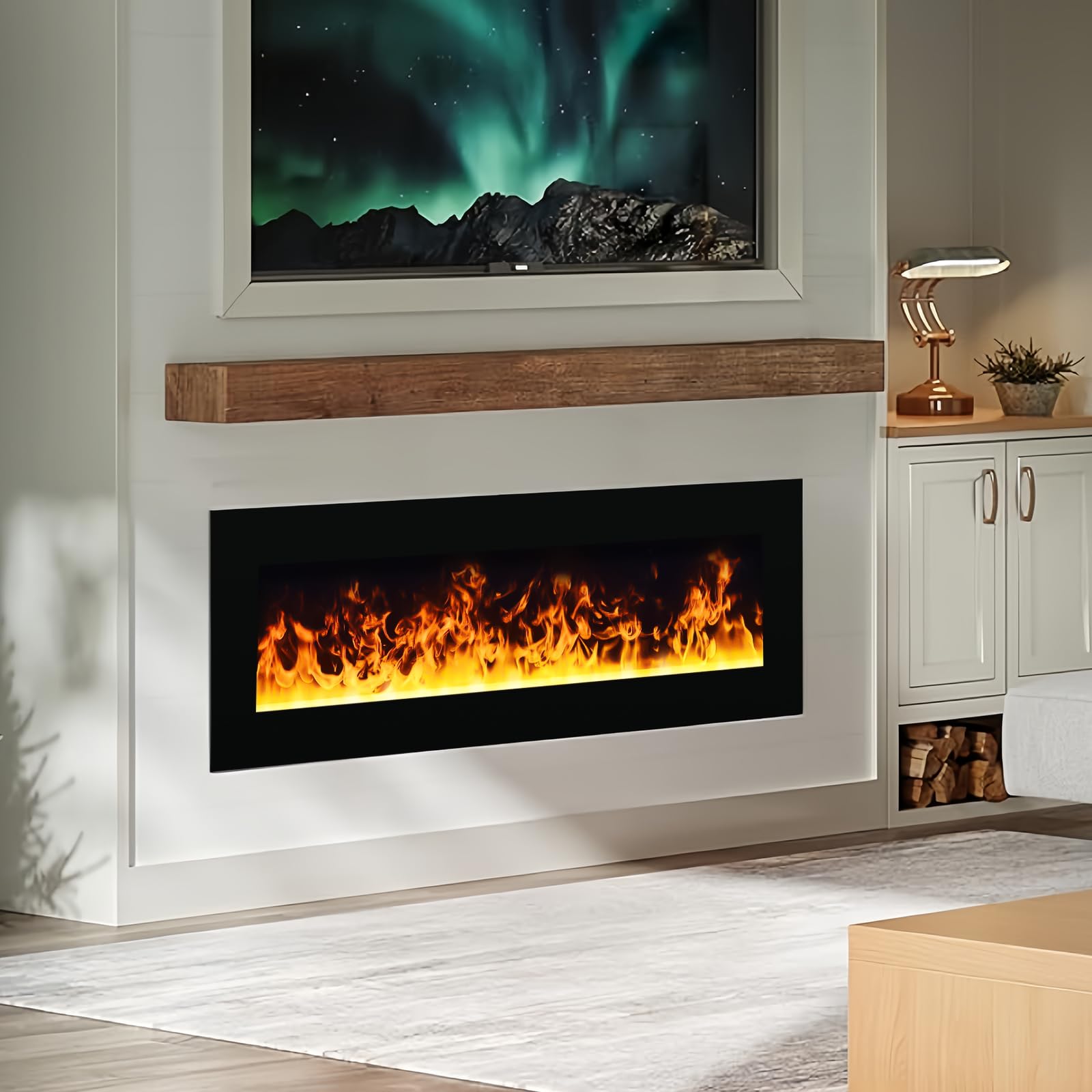 Chimenea de Vapor de Agua, Control Remoto Fuego eléctrico Inteligente, Chimenea eléctrica, 500mm