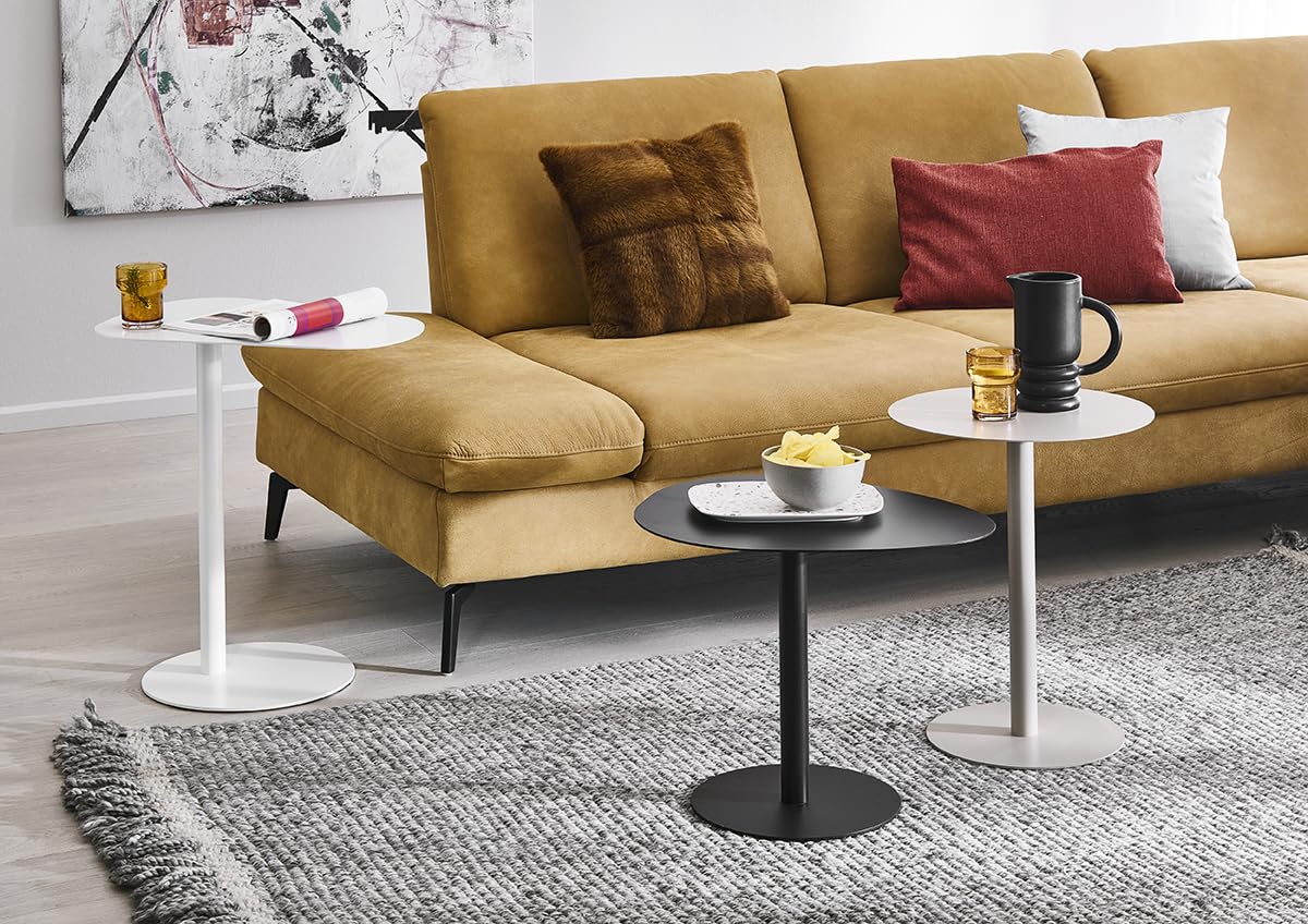 HAKU Beistelltisch rund Kaschmirgrau Metall runder Sofatisch klein - Maße: H 50 x Ø 40 cm Style: Modern