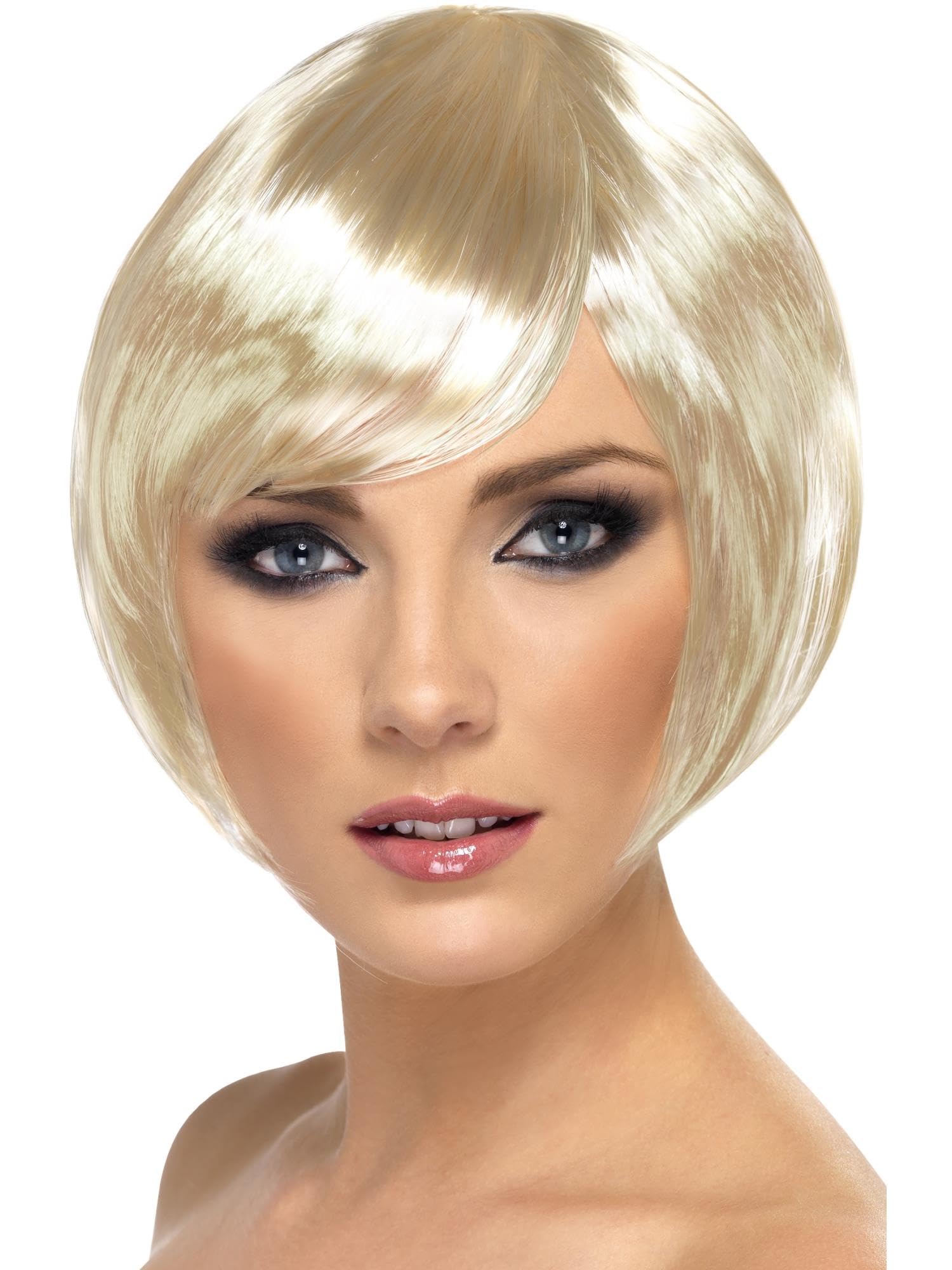 Smiffys Babe Wig, Blonde Short Bob with Fringe, Ladies Glamour Wigs Fancy Dress, Adult Dress Up Wigs