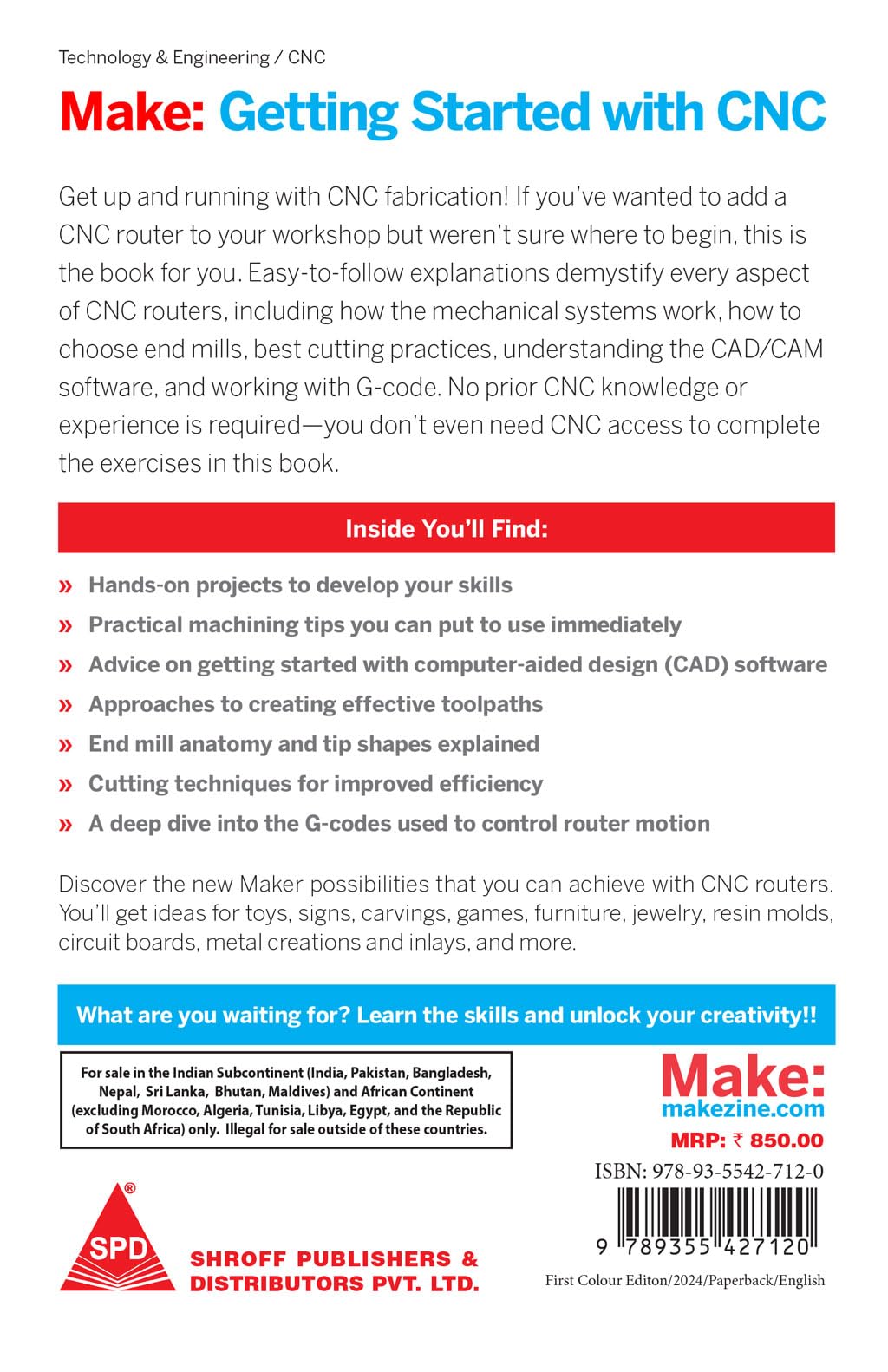 Make: Getting Started with CNC - Personal Digital Fabrication with Shapeoko and Other Computer-Controlled Routers (Full Colour Edition) 1