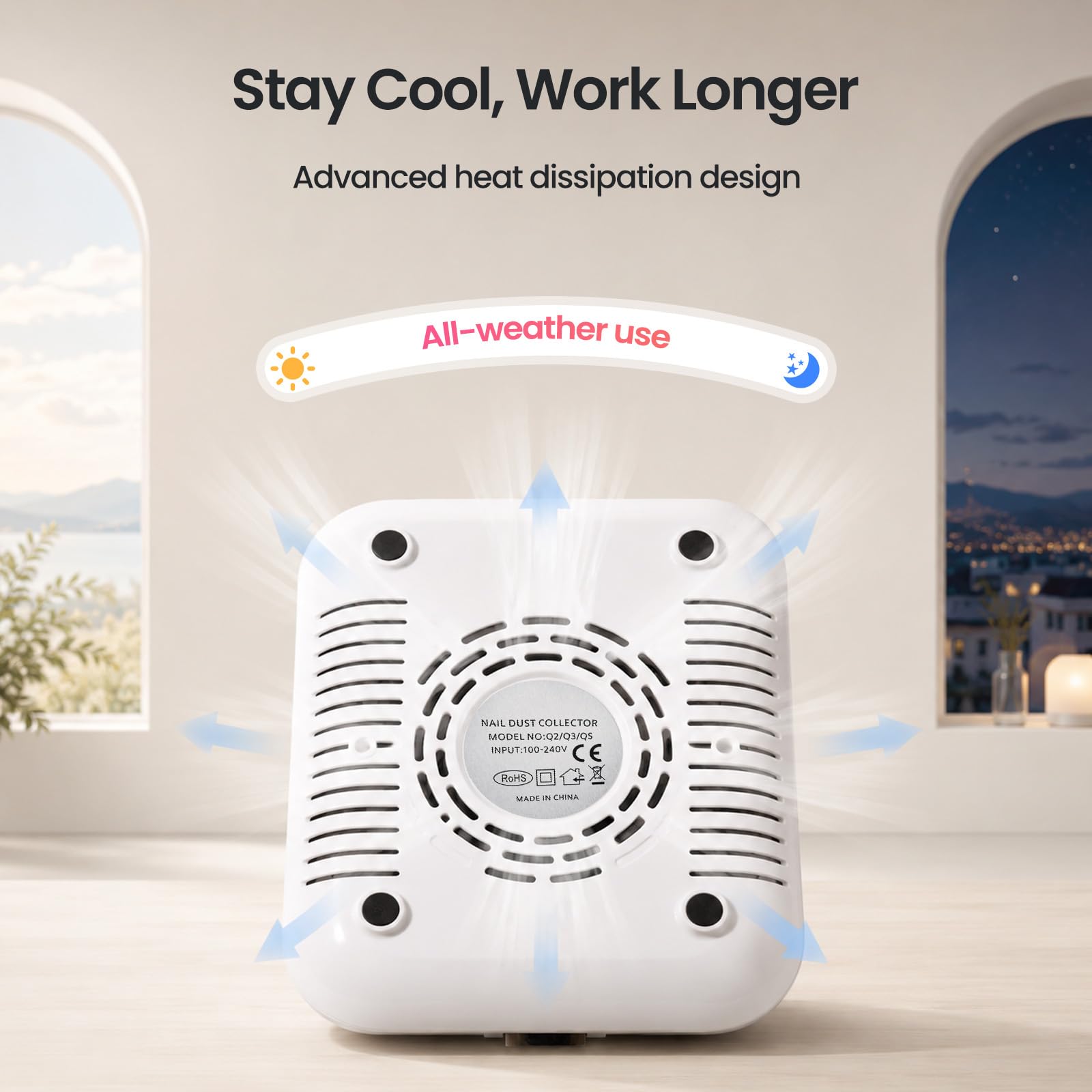 Gugusure Cordless Nail Dust Collector - Powerful & Quiet -6