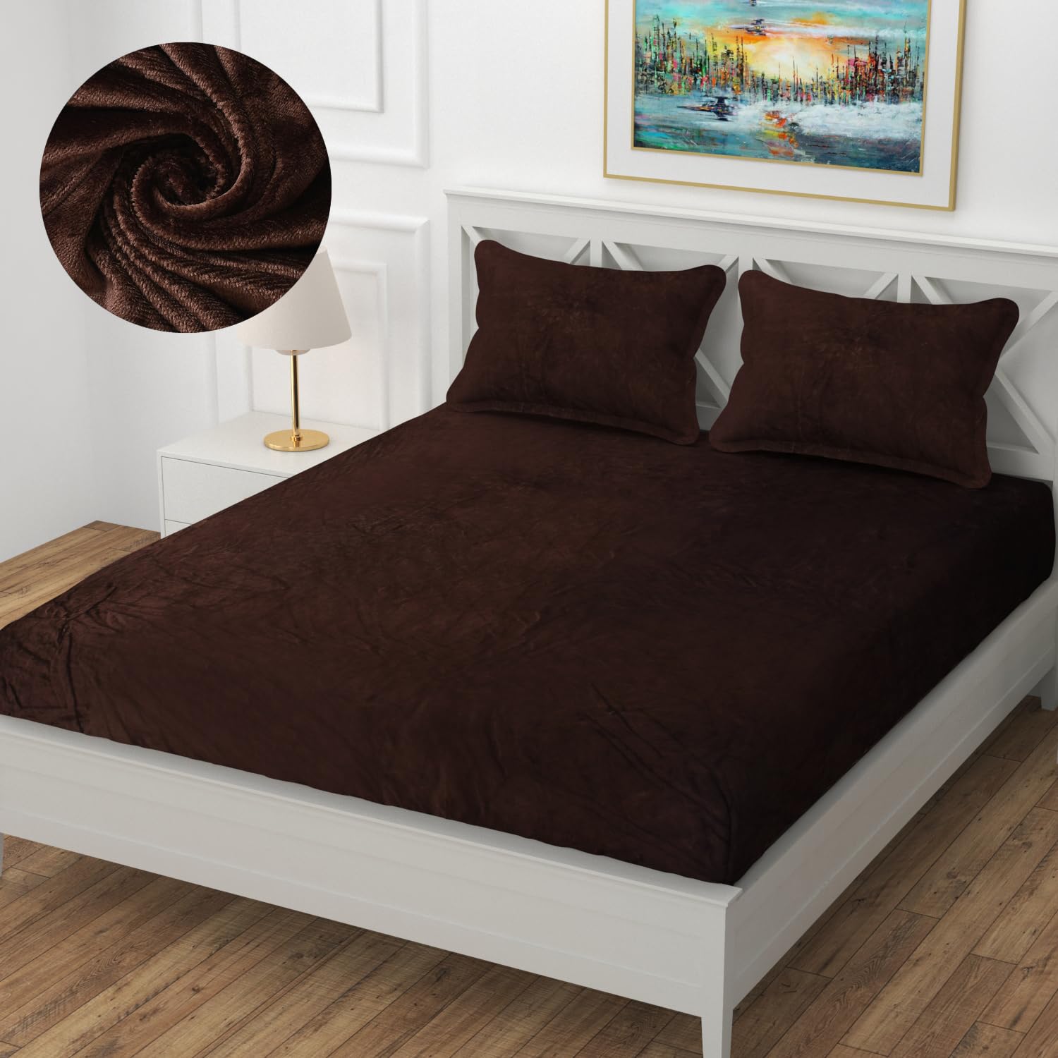 Real Dream Warm Bedsheet for Double Bed Elastic, Velvet Warm Winter Solid Flannel Elastic Fitted Bedsheets for Double Bed King Size with 2 Pillow Covers (Wine, King 72 x 78 x 8 Inches) (B0DHLG11TH) Amazon Price History, Amazon Price Tracker