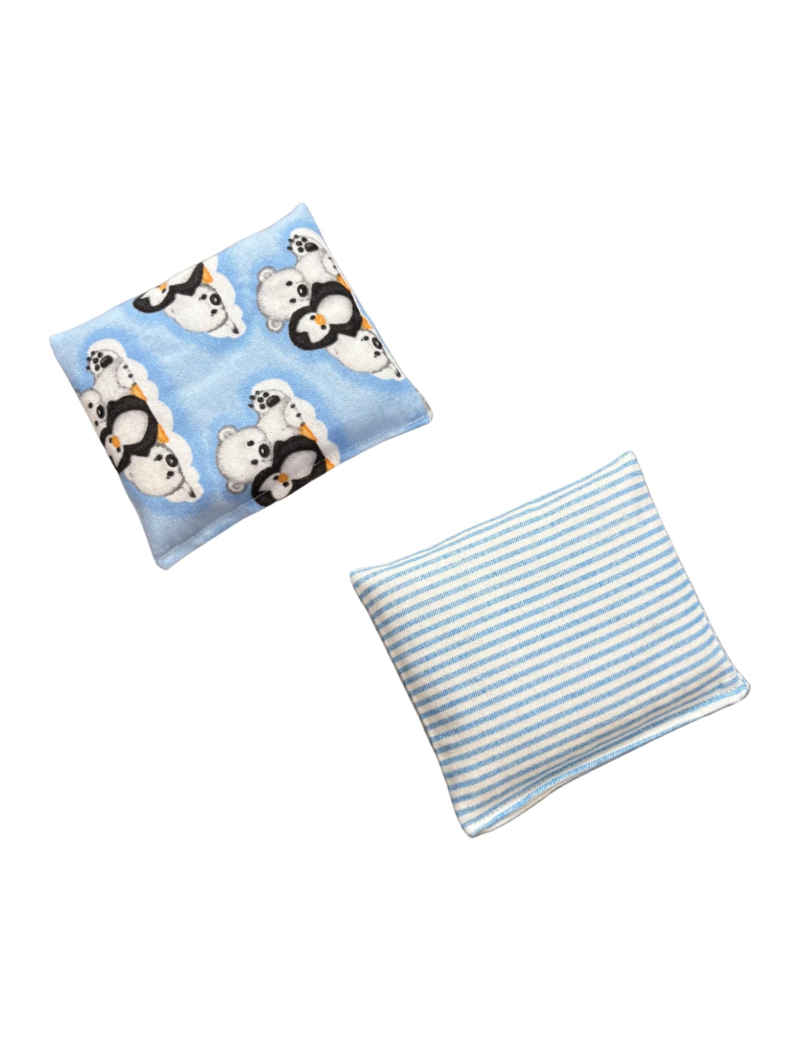 Almohadillas térmicas y refrescantes ultra pequeñas para microondas HOME COMFORT - Arroz 100 % natural (paquete de 2, 11,4 x 12,7 cm) (combo azul 3)
