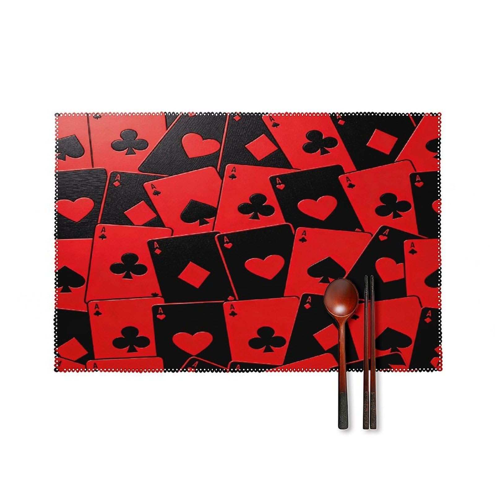 Fodpand Style Playing Cards Red Black Ace Placemats Set Of 4 Place Mats Table Mats