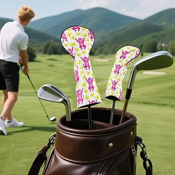 Golf Club Head Covers Headcover with Number Tags for Driver Fairway Hybrid Wood