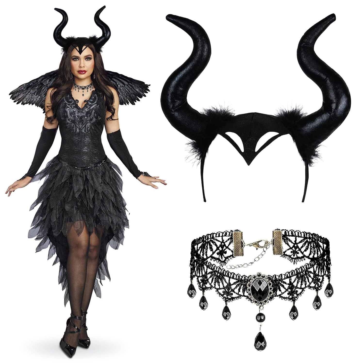 Corna Diavolo Costume Da Diavolo Per Halloween In Poliuretano Con