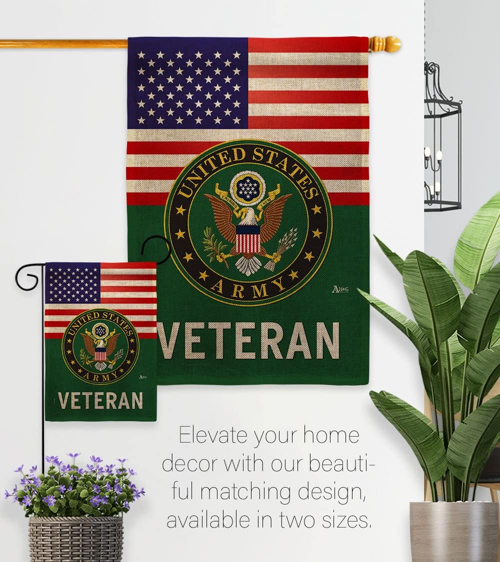 US Army Veteran Burlap Garden Flag Home Decor Armed Forces United State American Decorations Military Memorabilia Remembrance Wall Tapestry Retire Outdoor Memorial Yard Banner Veteran Gifts Made in USA - Image 8