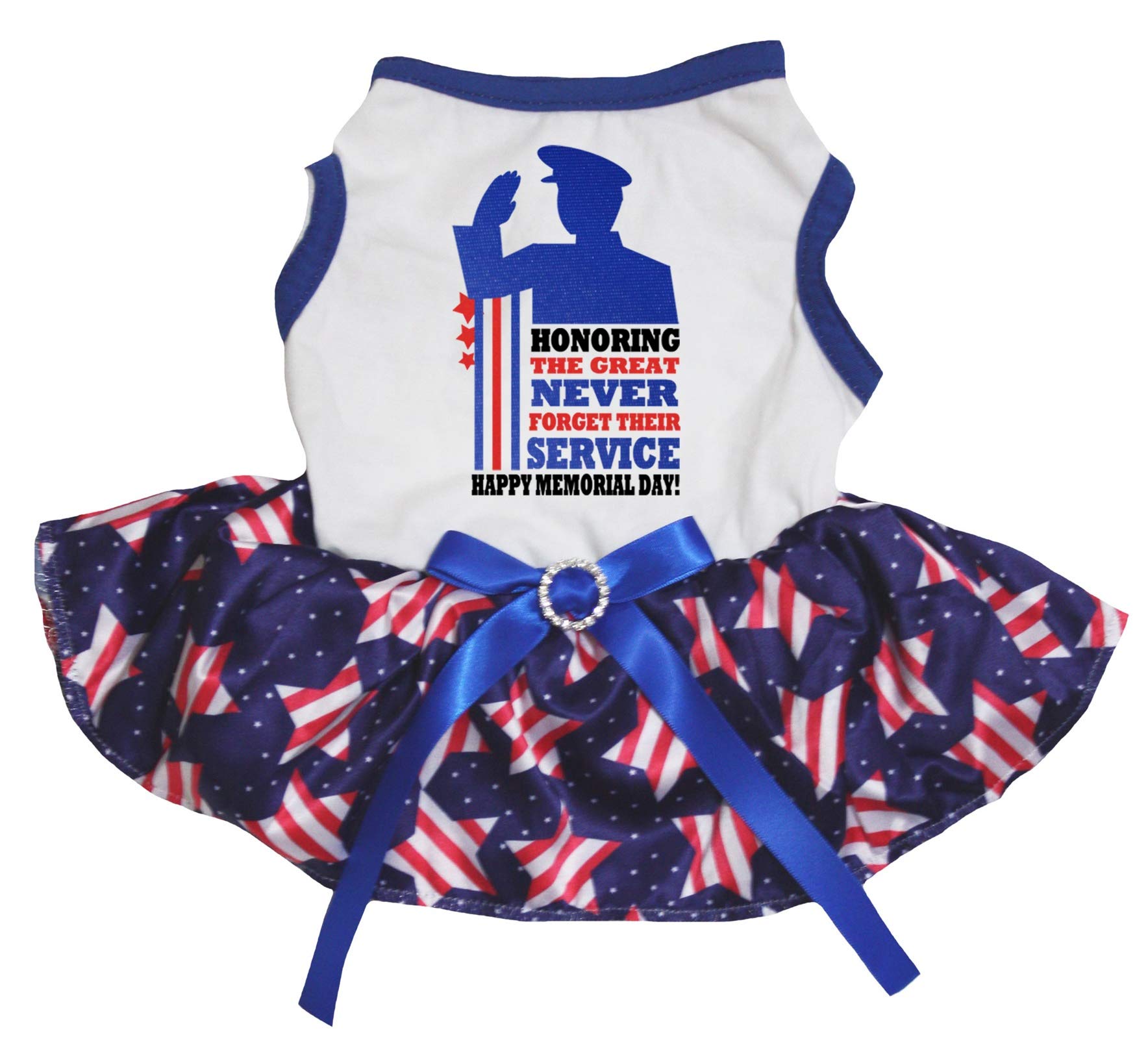 Robe pour chiot Happy Memorial Day blanc anti-frottement pour peau sensible
