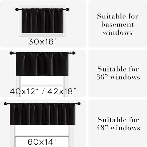 XTMYI Cenefas impermeables de tela opaca de 18 pulgadas para ventanas, color beige