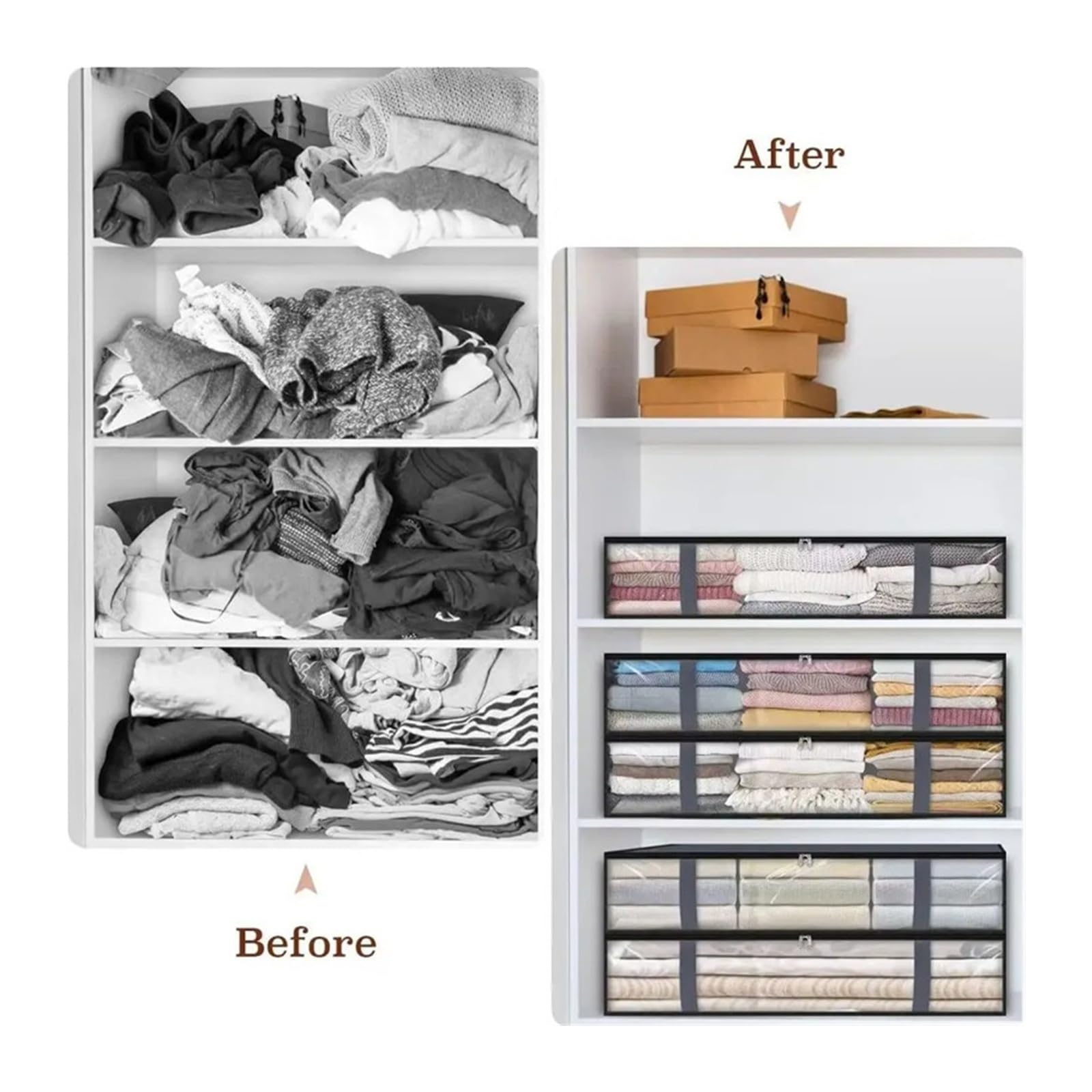Unterbett-Aufbewahrungstasche, faltbare Quilt-Kleider-Organizer-Box