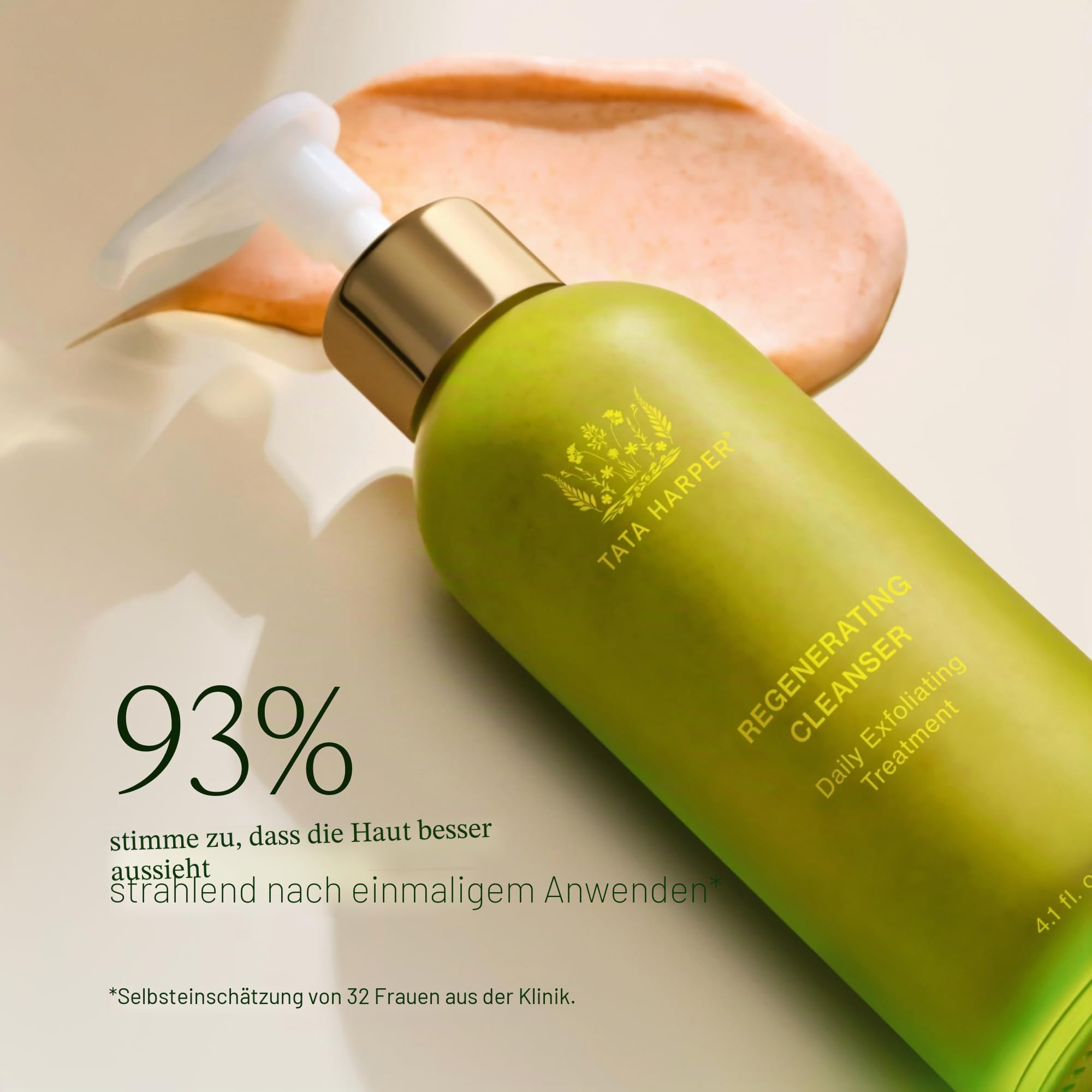 Tata Harper Regenerating Cleanser, Tägliches Peeling, entfernt Unreinheiten und Unschönheiten, für strahlende und glatte Haut, 125ml