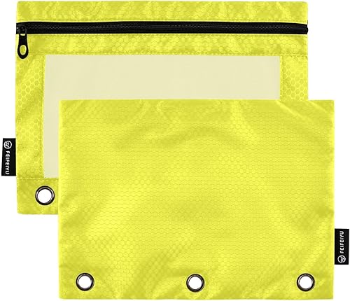 Vista 14 de Gredecor Estuche para lápices con 3 anillos, con cremallera, 2 unidades, organizador de carpetas transparentes para la escuela y la oficina