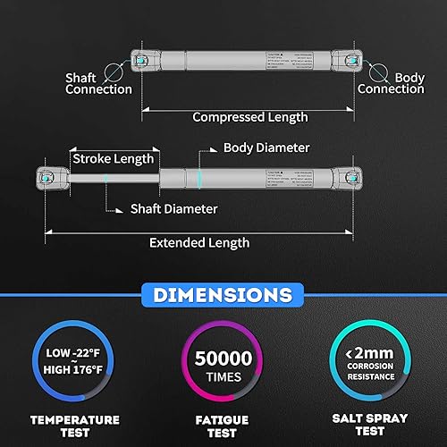 Miniatura 6 de A-Premium Soporte de elevación de capó delantero compatible con modelos Pontiac seleccionados – Aztek 2001 2002 2003 2004 2005 Sport Utility –