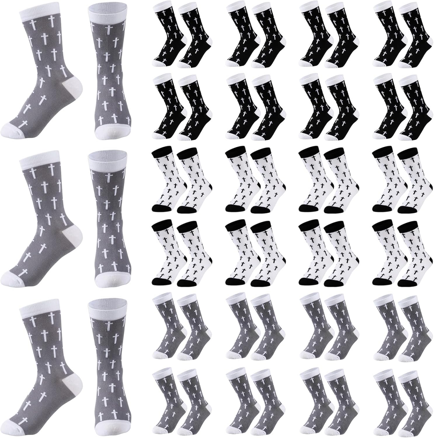 Chicingyou Christian Gifts Bulk for Men Cross Socks Faith Scripture Jesus Sock Prayer Bible Religious Christian Party Favors