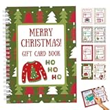 Merry Christmas! Gift Card Book, Christmas Gift Card Book, 5x7 Color Spiral Bound Card Book, Christma Gift Cards Books Holder, DIY Personalized Xmas Gifts for Family, Friends, Students (A)