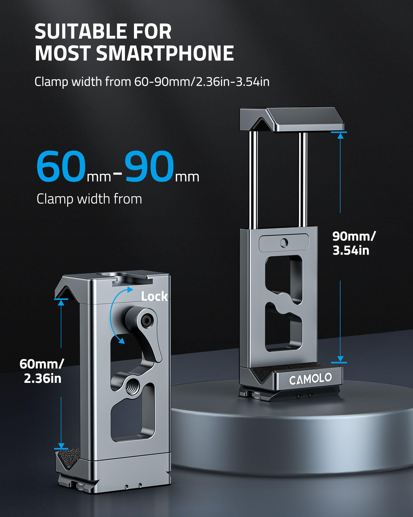 Support Téléphone Portable Universel 2 En 1 Métal - Adaptateur GoPro Et Cold Shoe Pour IPhone