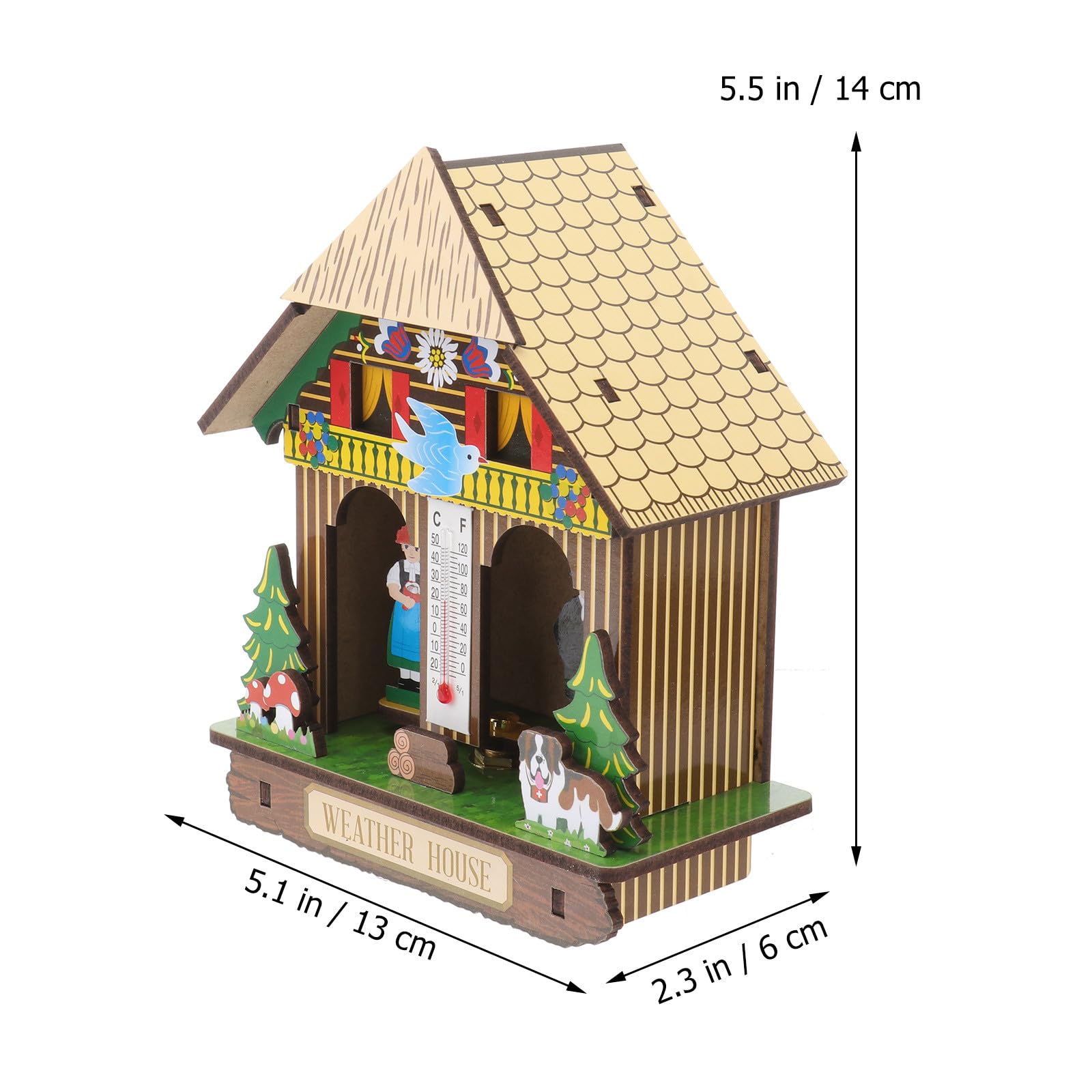 Angoily Termometro da Muro Misurazione Temperatura e Umidità Beige in Plastica Design Semplice ed Ecologico Colore Casuale per Casa e Giardino