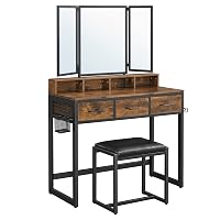 VASAGLE RVT004B01 - Set di mobili sotto lo sgabello imbottito