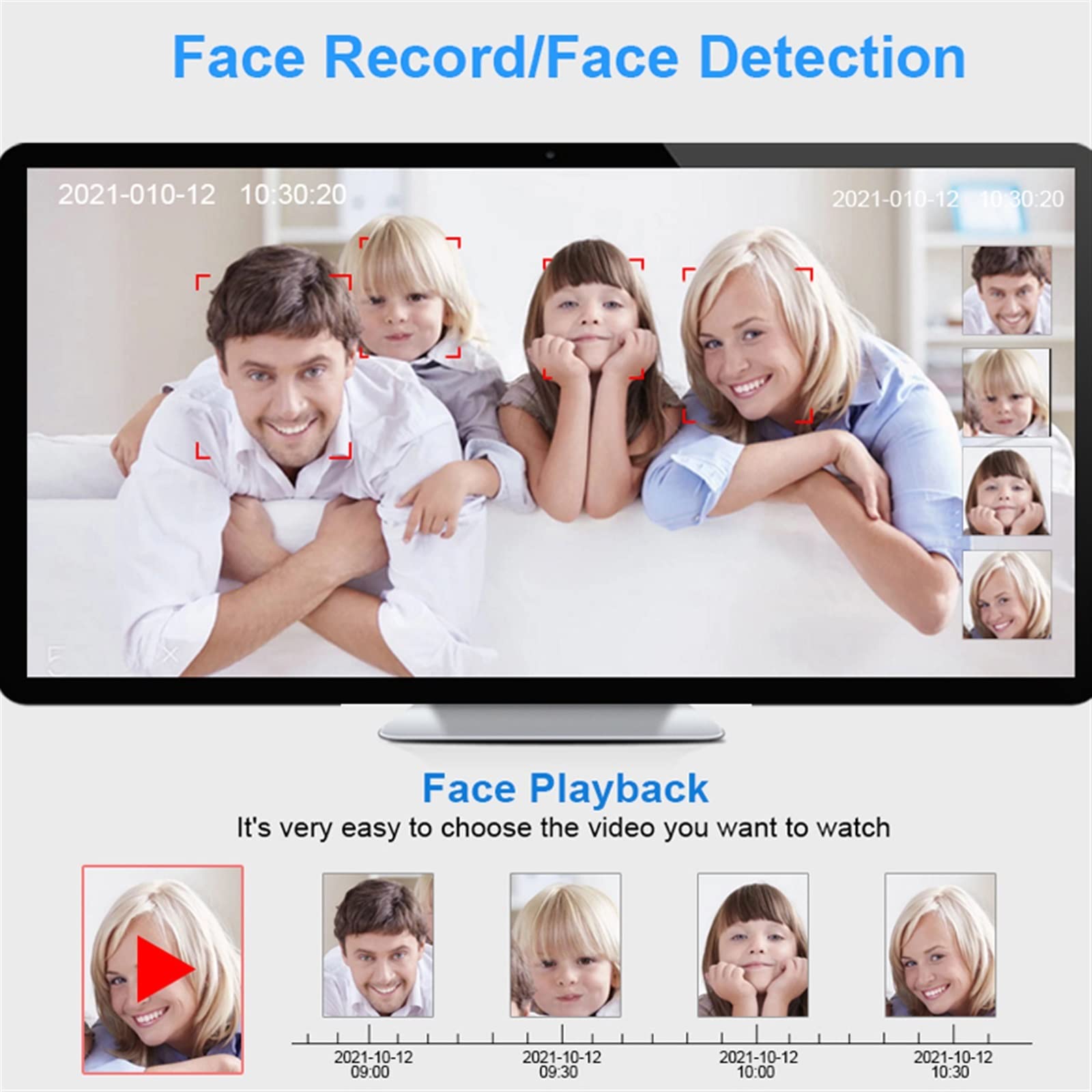Kamera bezpieczeństwa, 4K 8MP 5MP 4MP 3MP Kopułkowa kamera POE Ai Wykrywanie twarzy Wbudowany mikrofon Bezpieczeństwo Kamera IP IR/Color Night Vision(3.6mm,8MP Camera(4K))