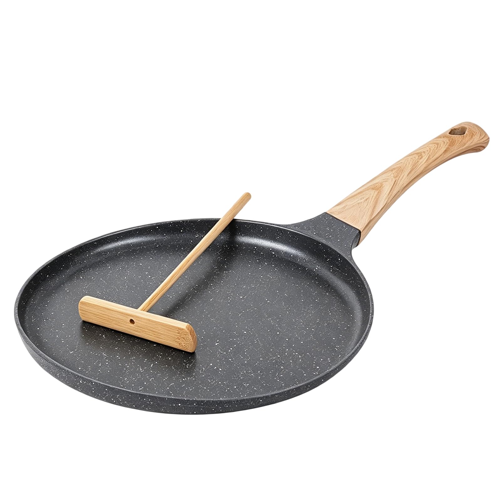 Eidoct Nonstick Frying Pan, 24cm Non Stick Crepe Pan, Flat Skillet Griddle
