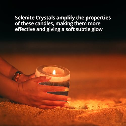 Miniatura 3 de Himalayan Glow Portavelas de cristal de selenita, velas de té, cristales y piedras curativas, Reiki, chakras, candelabro decorativo para curación y