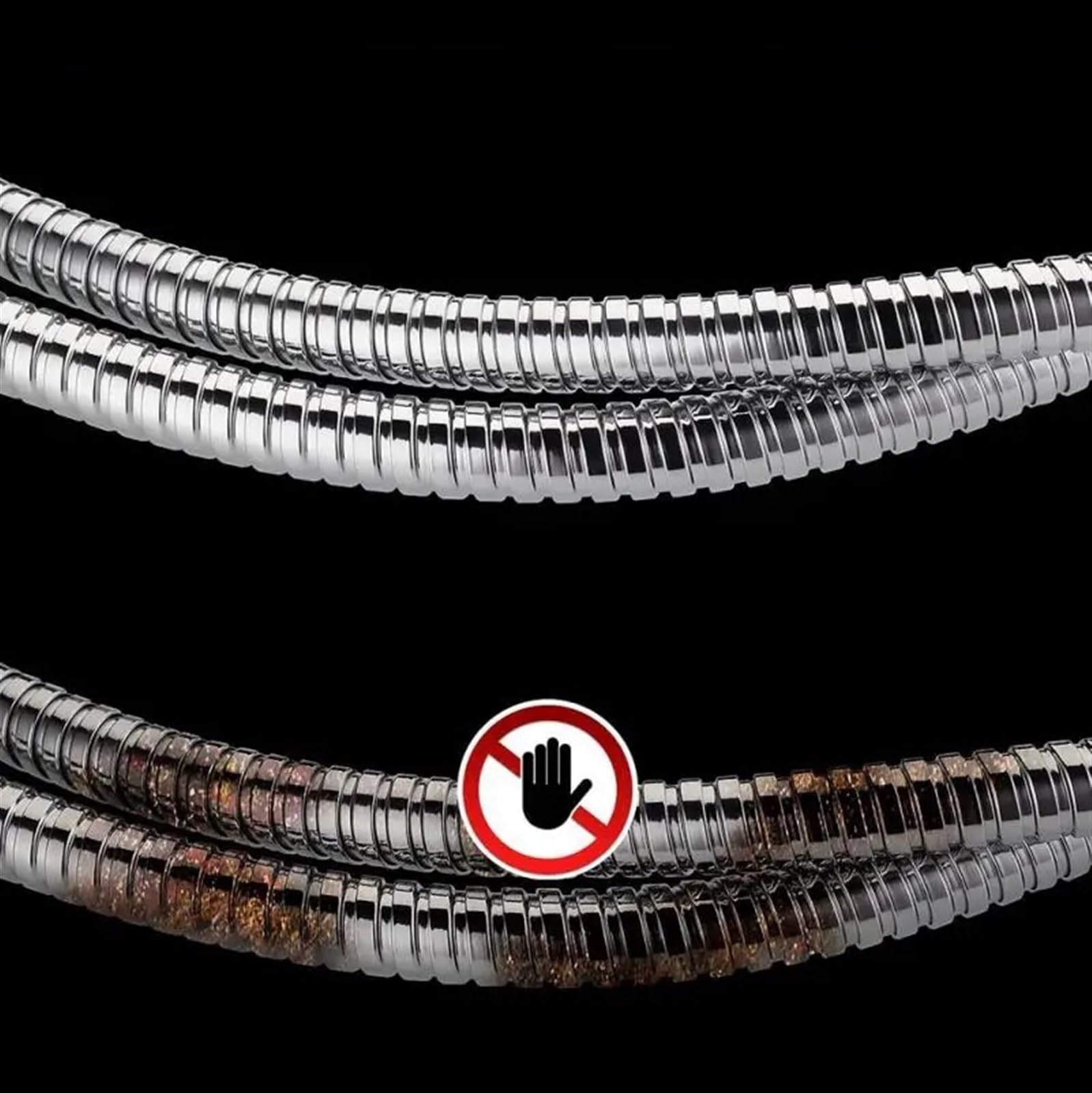 Manguera de ducha acero inoxidable | Negro/Plata, 1,5/2/3 metros, for uso en ducha de baño(3 Meter Black)