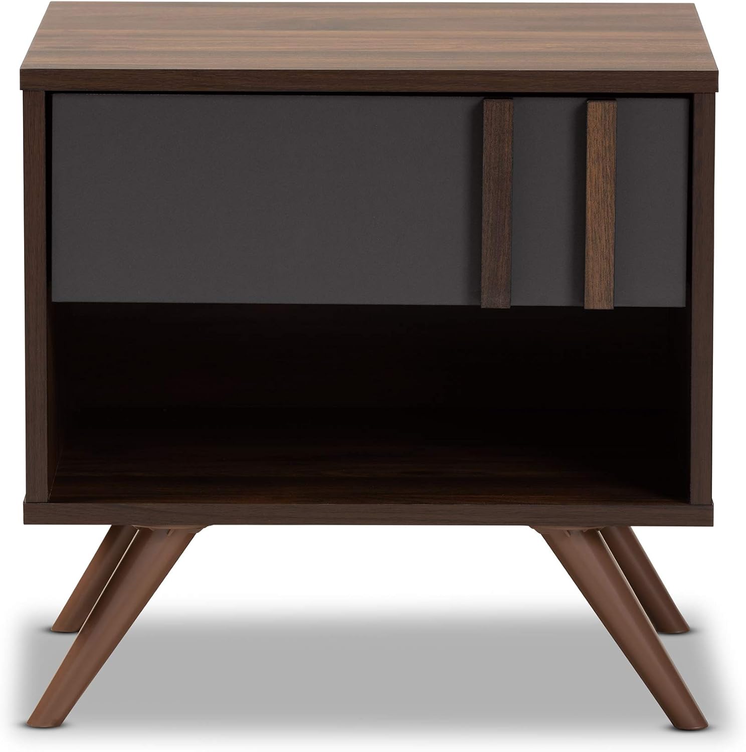 Baxton Studio Nightstands, Grey/Walnut